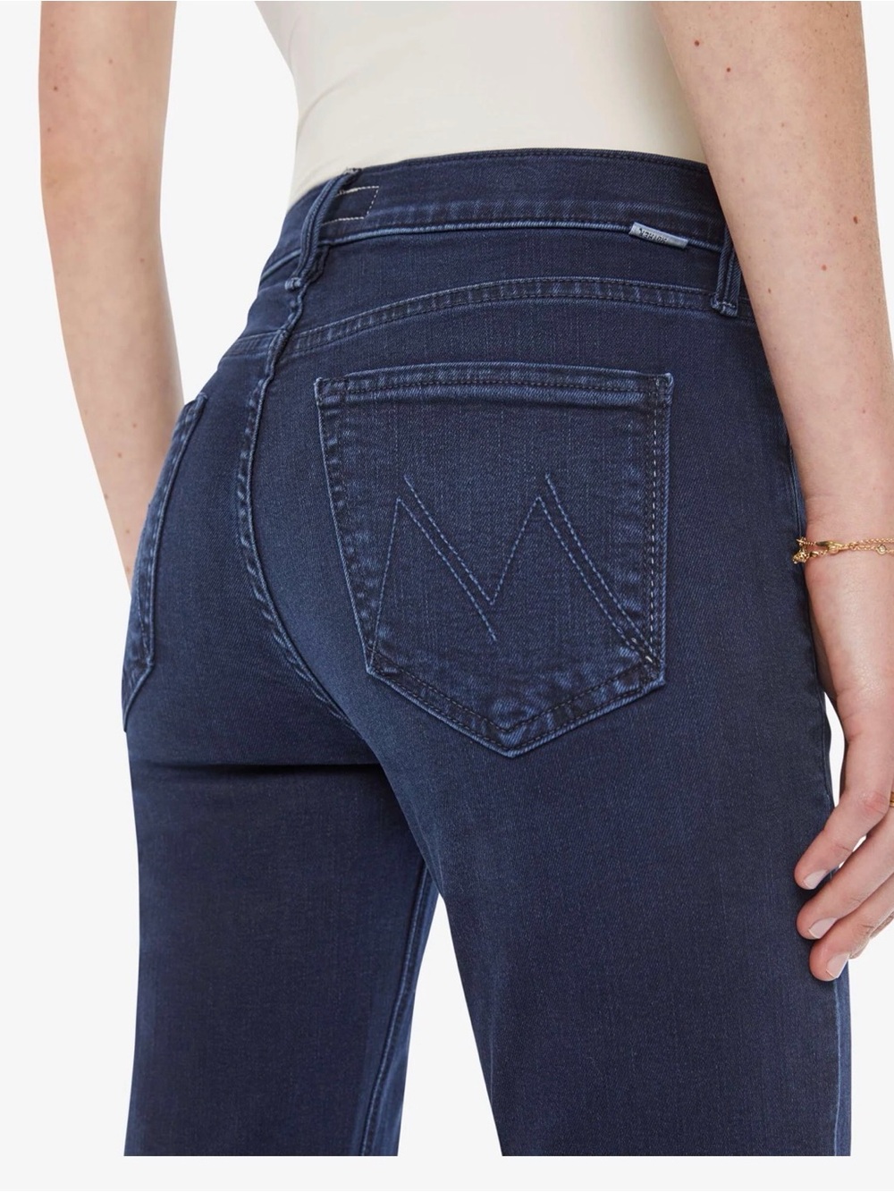 MOTHER Mid-Rise Dazzler Ankle Stretch Jeans in Chip On My Shoulder